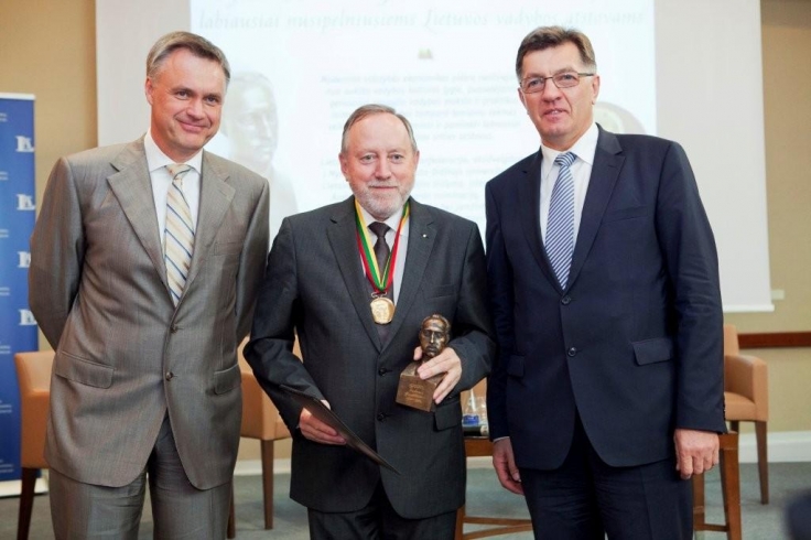 Gintautas Pangonis, President of Grigiškės AB, received an award in the V. A. Graičiūnas nomination